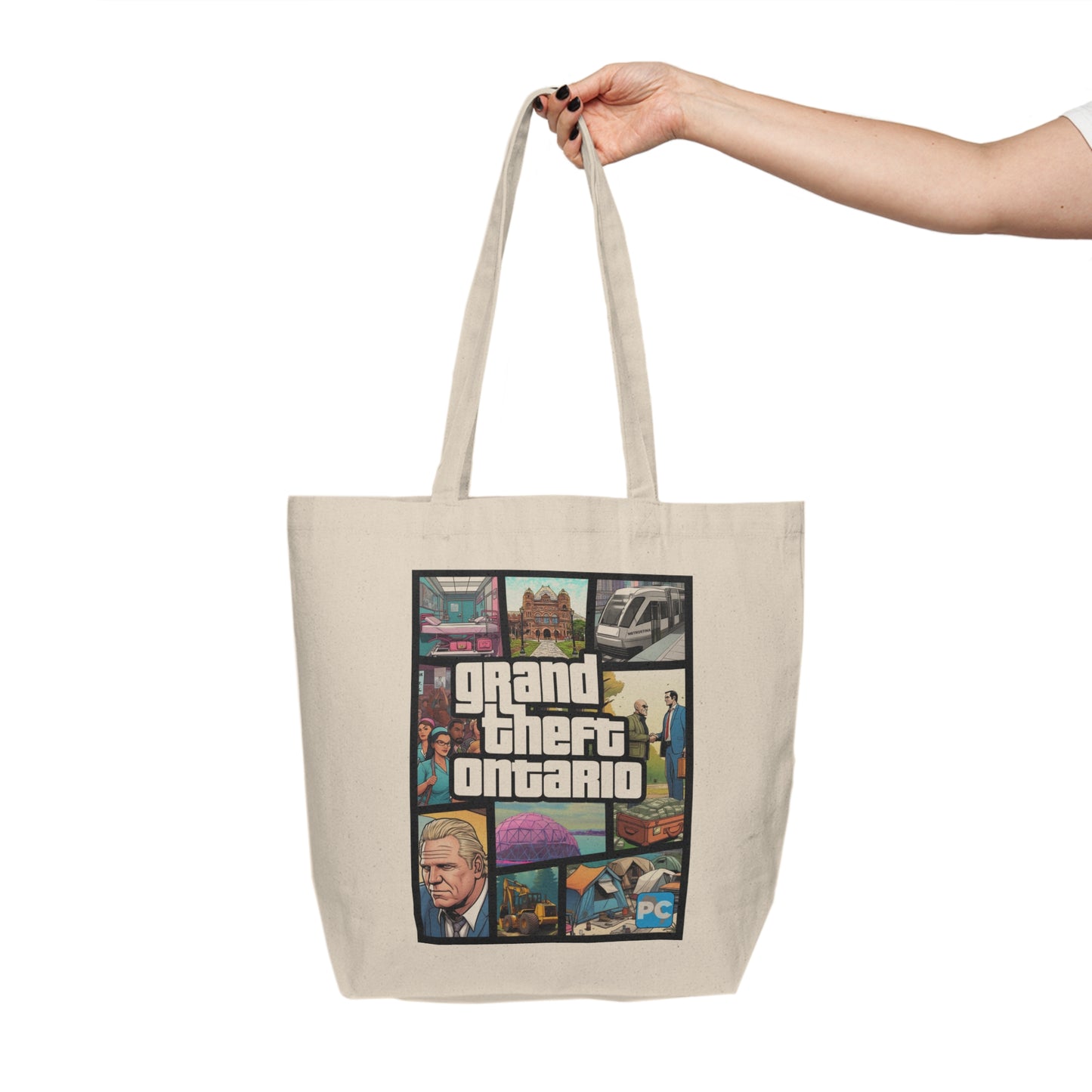 Grand Theft Ontario Doug Ford Canvas Shopping Tote