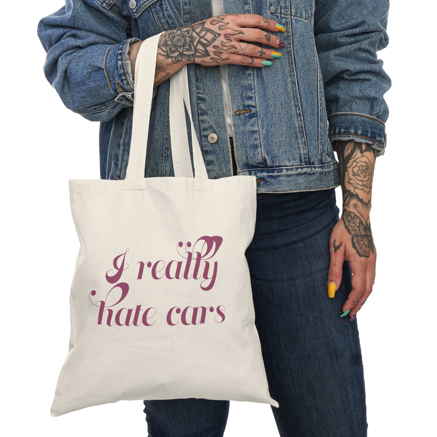 I Really Hate Cars Natural Tote Bag